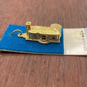 Vintage Griffith 925 Sterling Silver House Home 3D Heavy Pendant Bracelet Charm